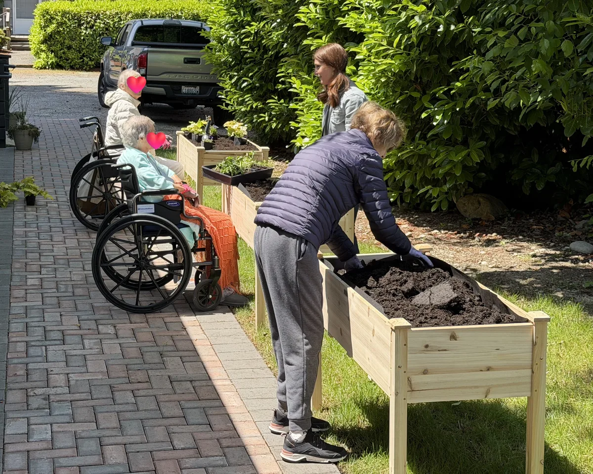 The finished garden beds